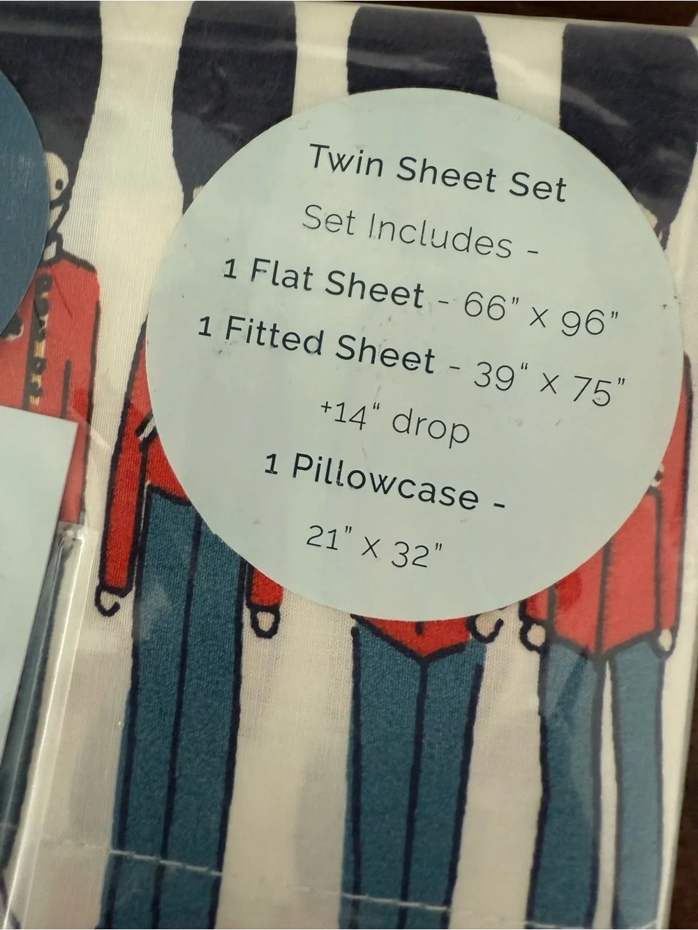 Cath Kidston Red & Blue Guards Twin Sheet Set
